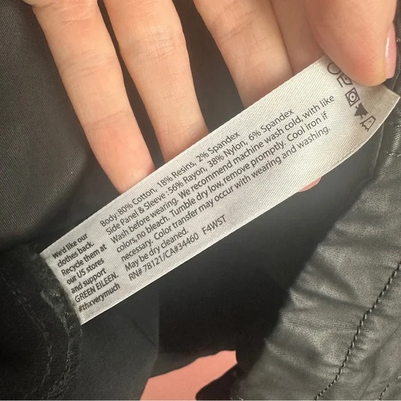 Eileen Fisher black moto jacket faux leather size XL - Picture 5 of 8